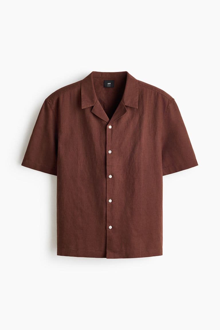 Camisa resort en mezcla de lino Relaxed Fit